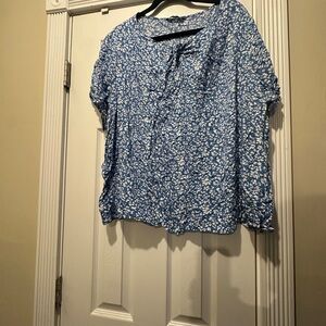 Blue Floral Women's Top